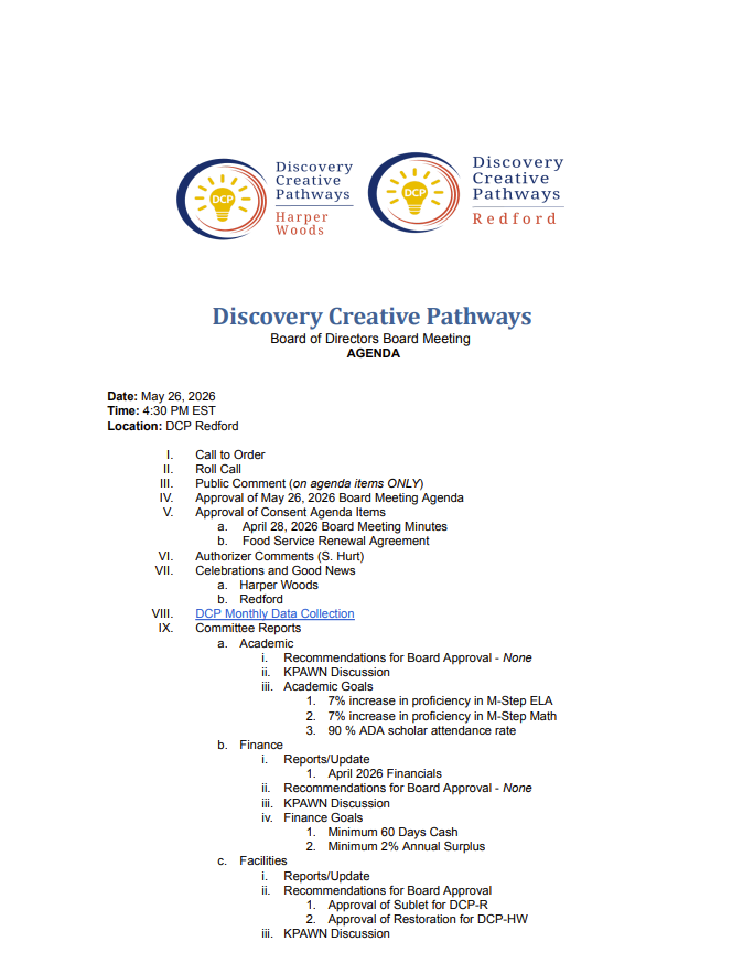 Board Agenda February 2, 2026 