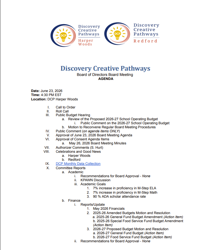 Board Agenda February 2, 2026 